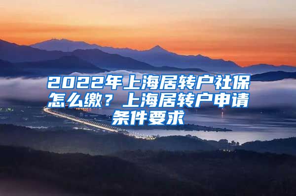 2022年上海居转户社保怎么缴？上海居转户申请条件要求