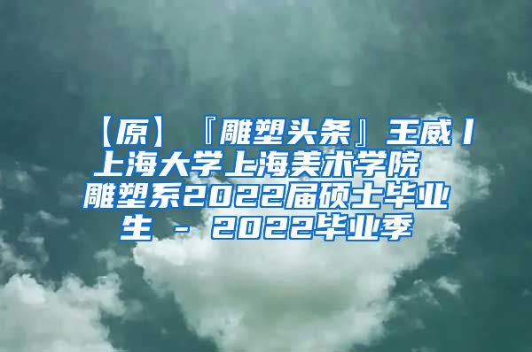 【原】『雕塑头条』王威丨上海大学上海美术学院 雕塑系2022届硕士毕业生 - 2022毕业季