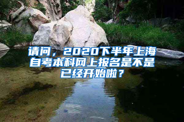 请问，2020下半年上海自考本科网上报名是不是已经开始啦？