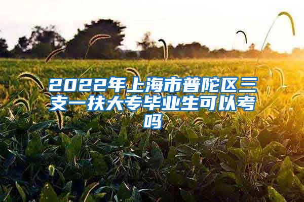 2022年上海市普陀区三支一扶大专毕业生可以考吗