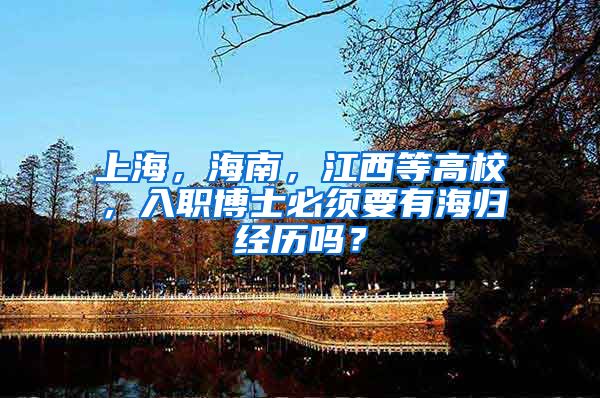 上海，海南，江西等高校，入职博士必须要有海归经历吗？