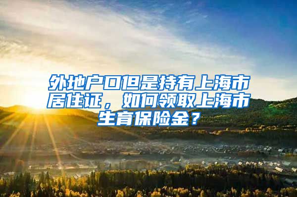 外地户口但是持有上海市居住证，如何领取上海市生育保险金？