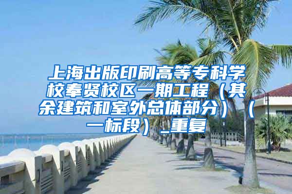 上海出版印刷高等专科学校奉贤校区一期工程（其余建筑和室外总体部分）（一标段）_重复