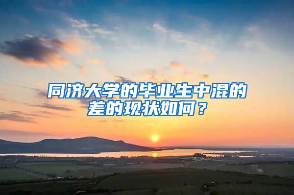 同济大学的毕业生中混的差的现状如何？