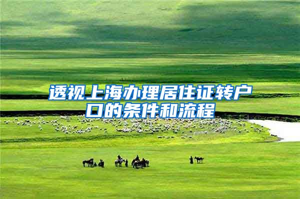 透视上海办理居住证转户口的条件和流程