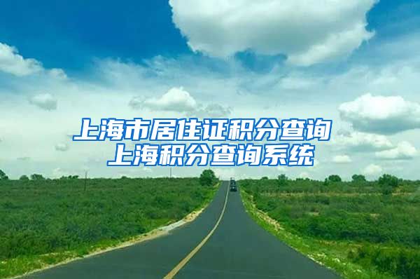 上海市居住证积分查询 上海积分查询系统