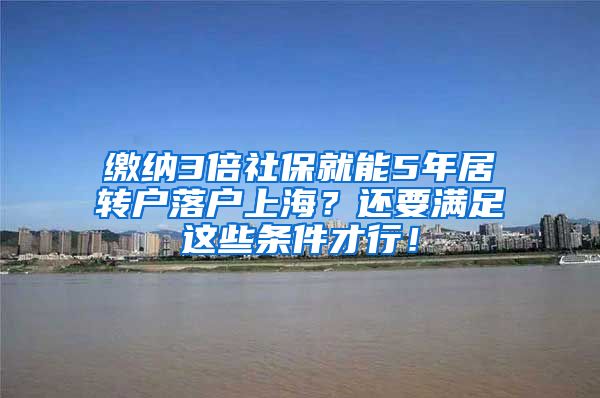 缴纳3倍社保就能5年居转户落户上海？还要满足这些条件才行！
