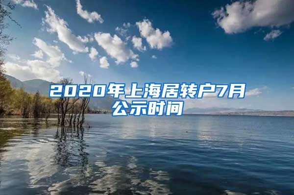2020年上海居转户7月公示时间