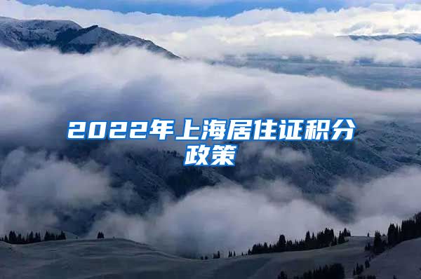 2022年上海居住证积分政策