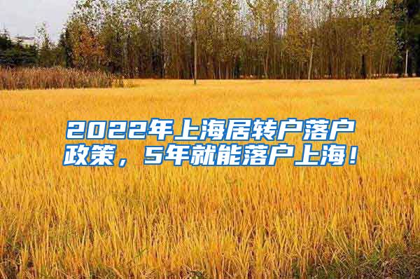 2022年上海居转户落户政策，5年就能落户上海！