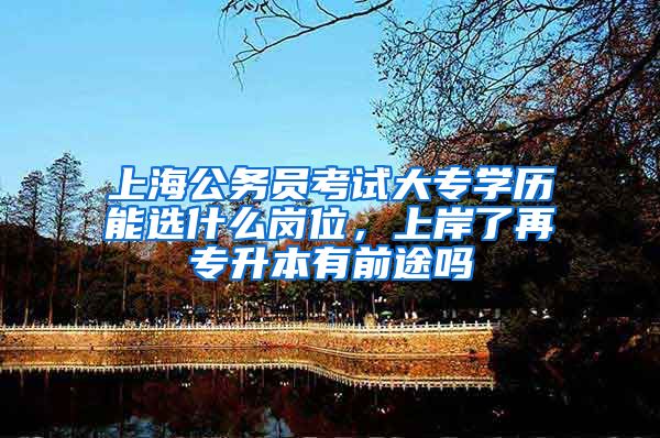 上海公务员考试大专学历能选什么岗位，上岸了再专升本有前途吗