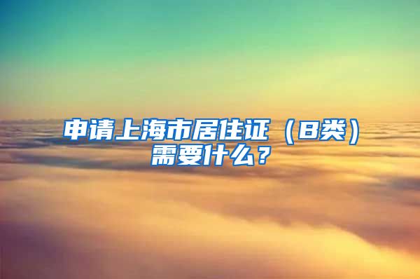 申请上海市居住证（B类）需要什么？