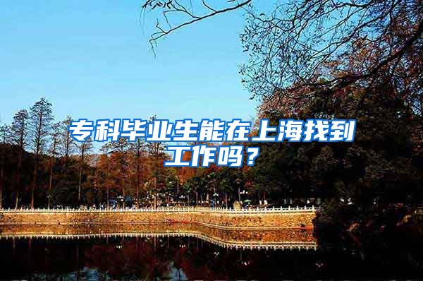 专科毕业生能在上海找到工作吗？