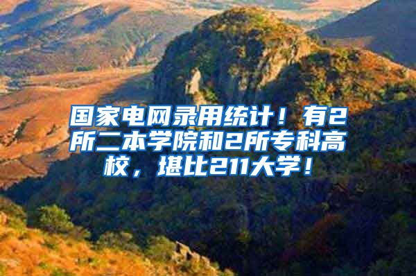 国家电网录用统计！有2所二本学院和2所专科高校，堪比211大学！