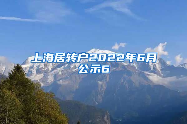 上海居转户2022年6月公示6