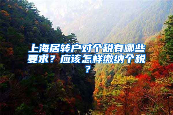上海居转户对个税有哪些要求？应该怎样缴纳个税？