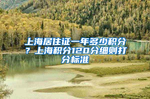 上海居住证一年多少积分？上海积分120分细则打分标准