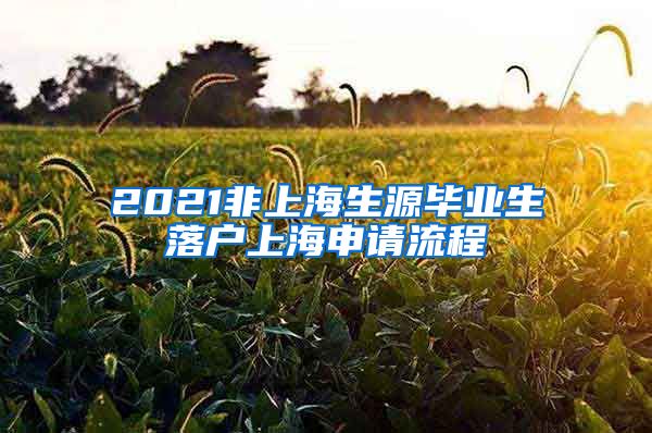 2021非上海生源毕业生落户上海申请流程