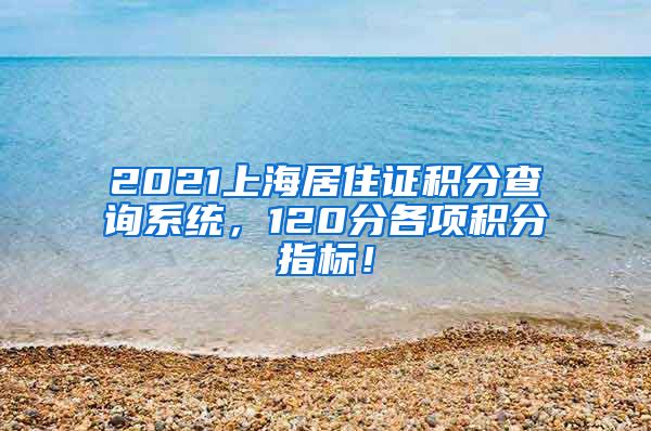 2021上海居住证积分查询系统，120分各项积分指标！