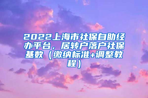 2022上海市社保自助经办平台，居转户落户社保基数（缴纳标准+调整教程）