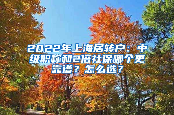 2022年上海居转户：中级职称和2倍社保哪个更靠谱？怎么选？