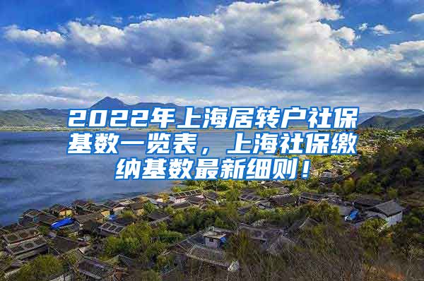 2022年上海居转户社保基数一览表，上海社保缴纳基数最新细则！