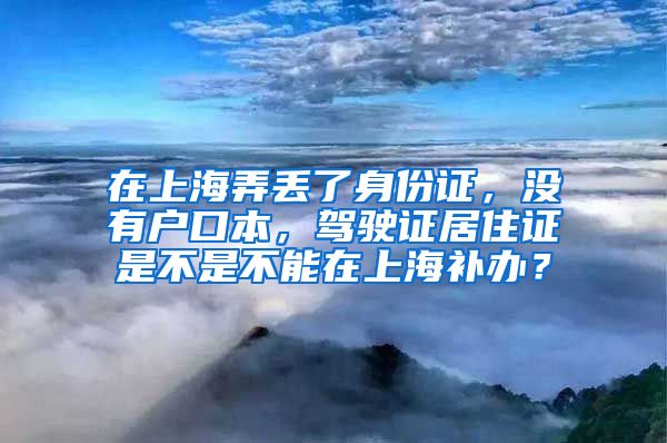 在上海弄丢了身份证，没有户口本，驾驶证居住证是不是不能在上海补办？