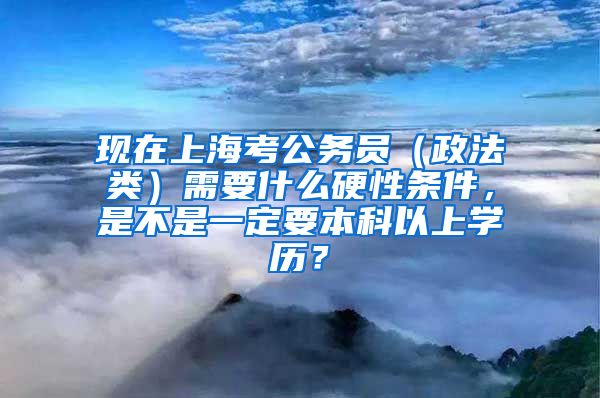 现在上海考公务员（政法类）需要什么硬性条件，是不是一定要本科以上学历？
