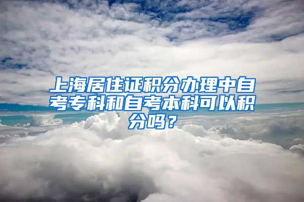 上海居住证积分办理中自考专科和自考本科可以积分吗？