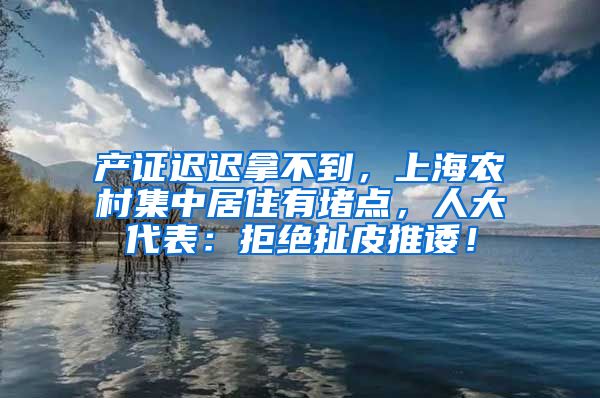 产证迟迟拿不到，上海农村集中居住有堵点，人大代表：拒绝扯皮推诿！