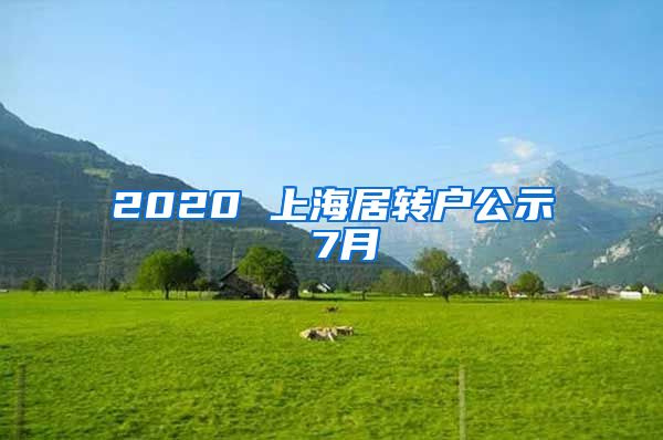 2020 上海居转户公示 7月