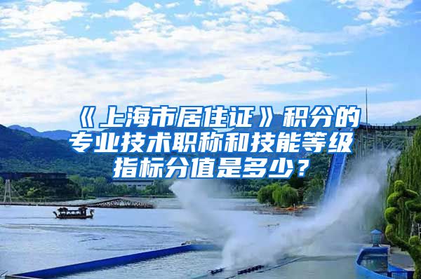 《上海市居住证》积分的专业技术职称和技能等级指标分值是多少？