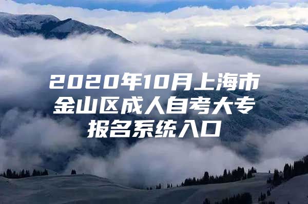2020年10月上海市金山区成人自考大专报名系统入口