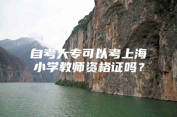 自考大专可以考上海小学教师资格证吗？