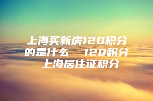 上海买新房120积分的是什么  120积分 上海居住证积分