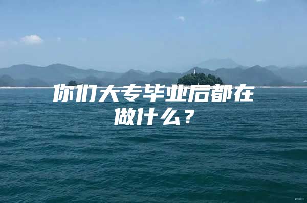 你们大专毕业后都在做什么？