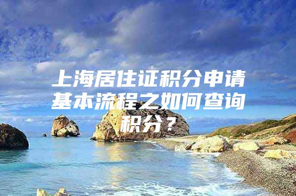 上海居住证积分申请基本流程之如何查询积分？