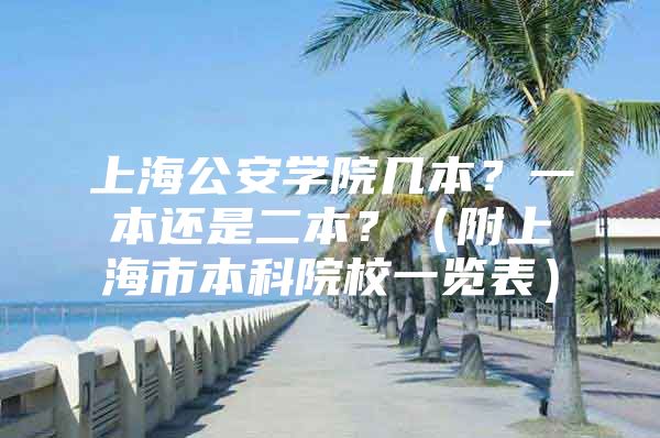 上海公安学院几本？一本还是二本？（附上海市本科院校一览表）