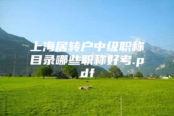 上海居转户中级职称目录哪些职称好考.pdf