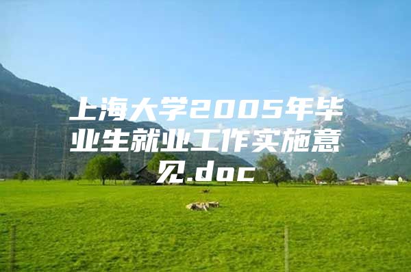 上海大学2005年毕业生就业工作实施意见.doc