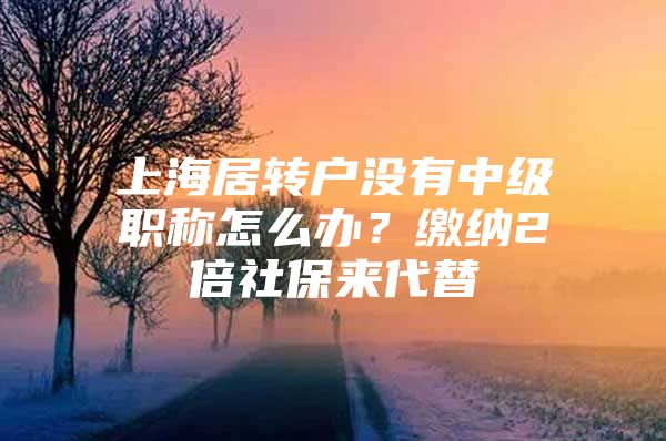 上海居转户没有中级职称怎么办？缴纳2倍社保来代替