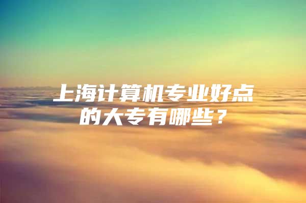 上海计算机专业好点的大专有哪些？