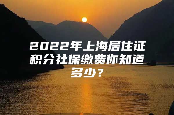 2022年上海居住证积分社保缴费你知道多少？