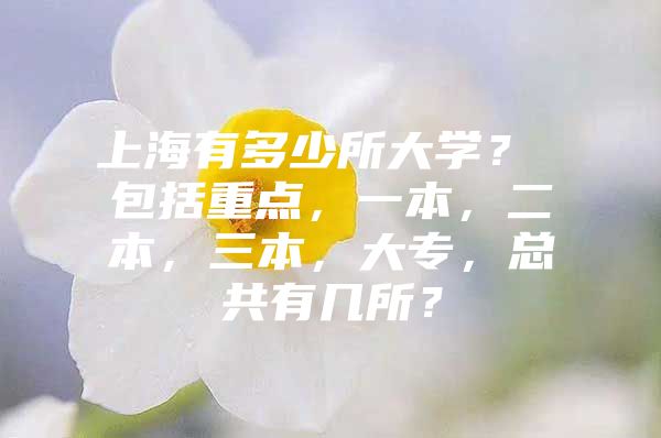 上海有多少所大学？ 包括重点，一本，二本，三本，大专，总共有几所？