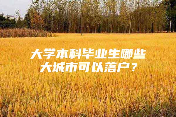 大学本科毕业生哪些大城市可以落户？