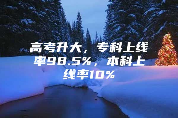 高考升大，专科上线率98.5%，本科上线率10%