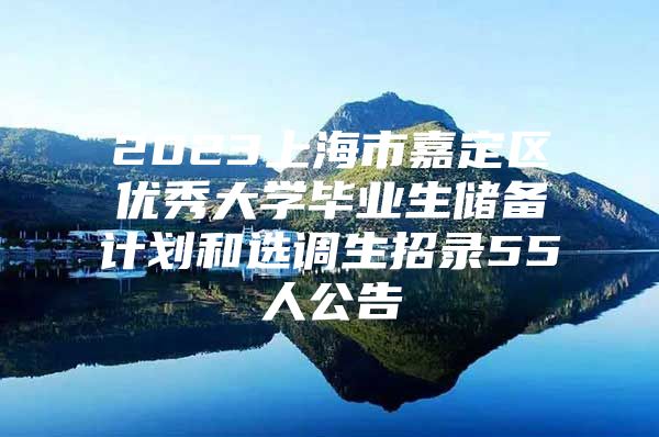 2023上海市嘉定区优秀大学毕业生储备计划和选调生招录55人公告