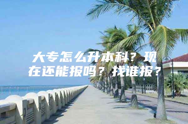 大专怎么升本科？现在还能报吗？找谁报？