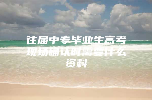 往届中专毕业生高考现场确认时需要什么资料