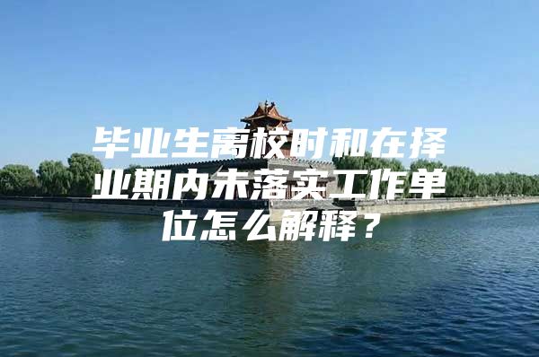 毕业生离校时和在择业期内未落实工作单位怎么解释？